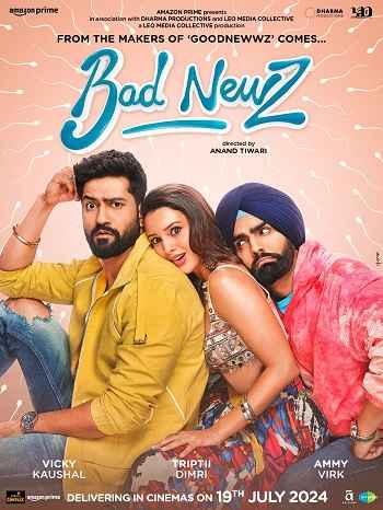 Bad Newz 2024 Hindi Movie 1080p 720p 480p Pre-DVDRip x264