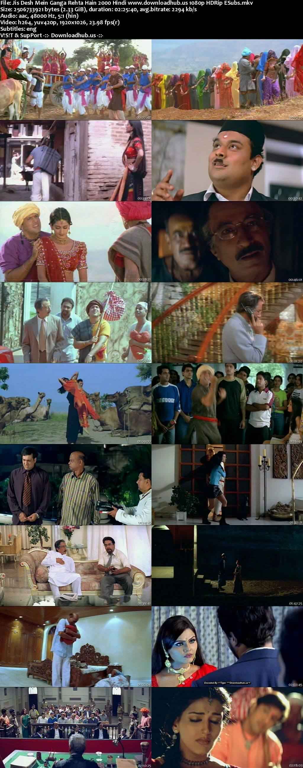 Jis Desh Mein Ganga Rehta Hain 2000 Hindi Movie DD5.1 1080p 720p 480p HDRip ESubs x264 HEVC
