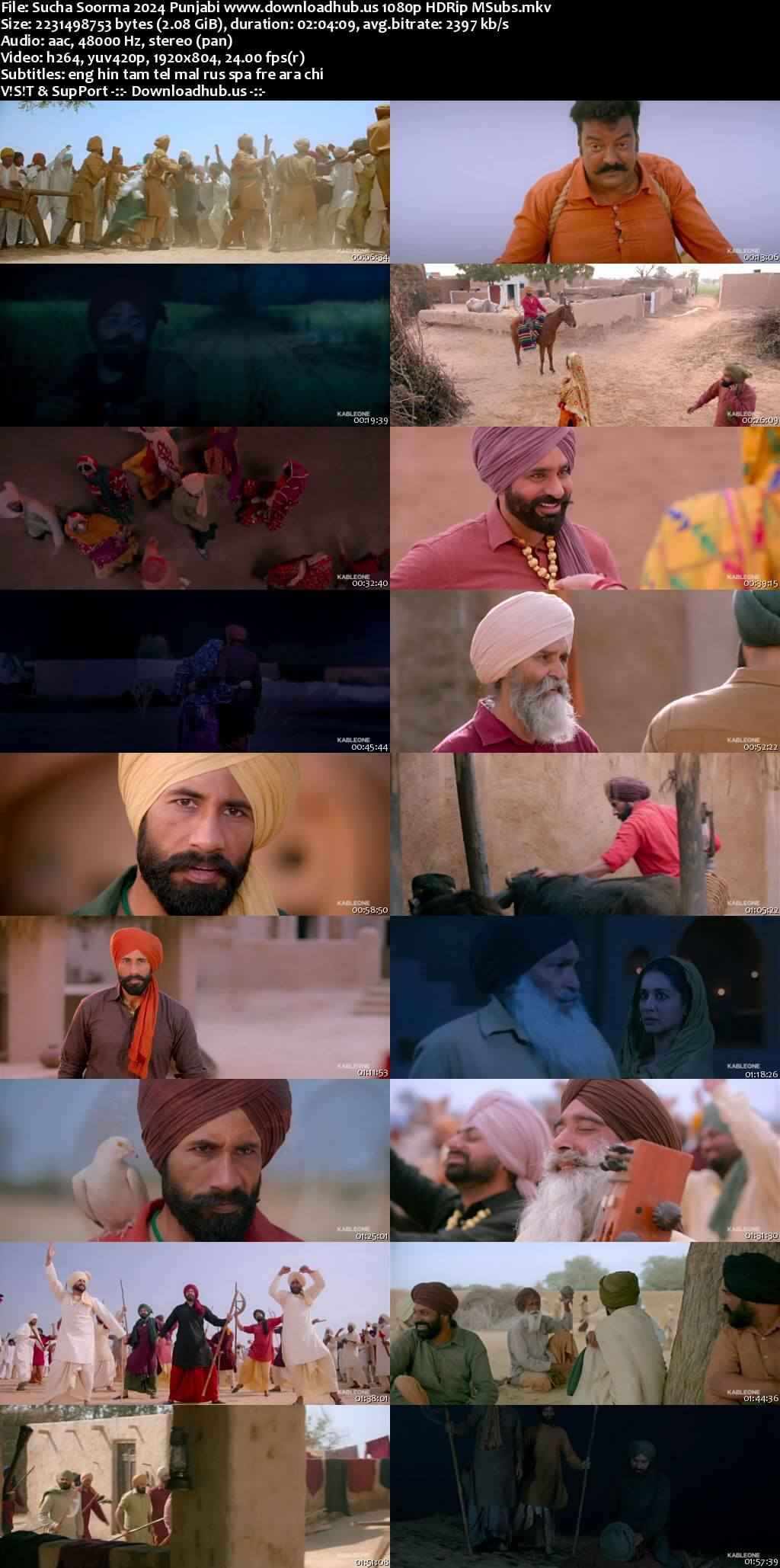 Sucha Soorma 2024 Punjabi Movie DD2.0 1080p 720p 480p HDRip MSubs HEVC