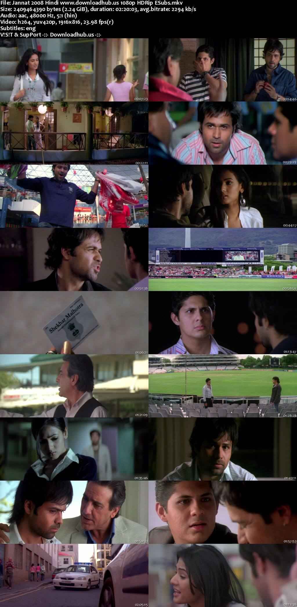 Jannat 2008 Hindi Movie DD5.1 1080p 720p 480p HDRip ESubs x264 HEVC