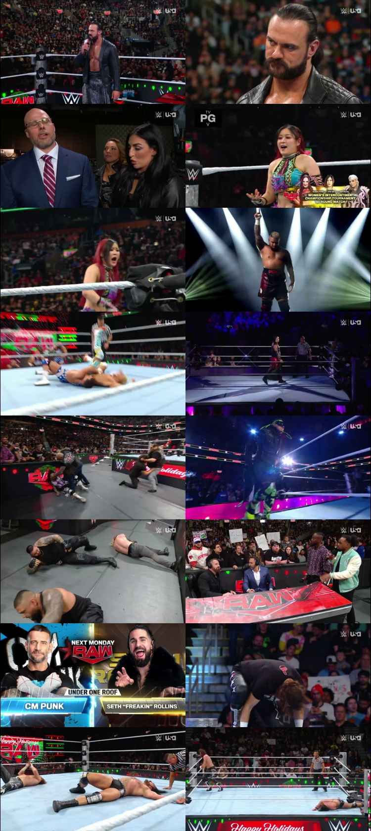 WWE Monday Night Raw 23rd December 2024 1080p 720p 550MB WEBRip 480p