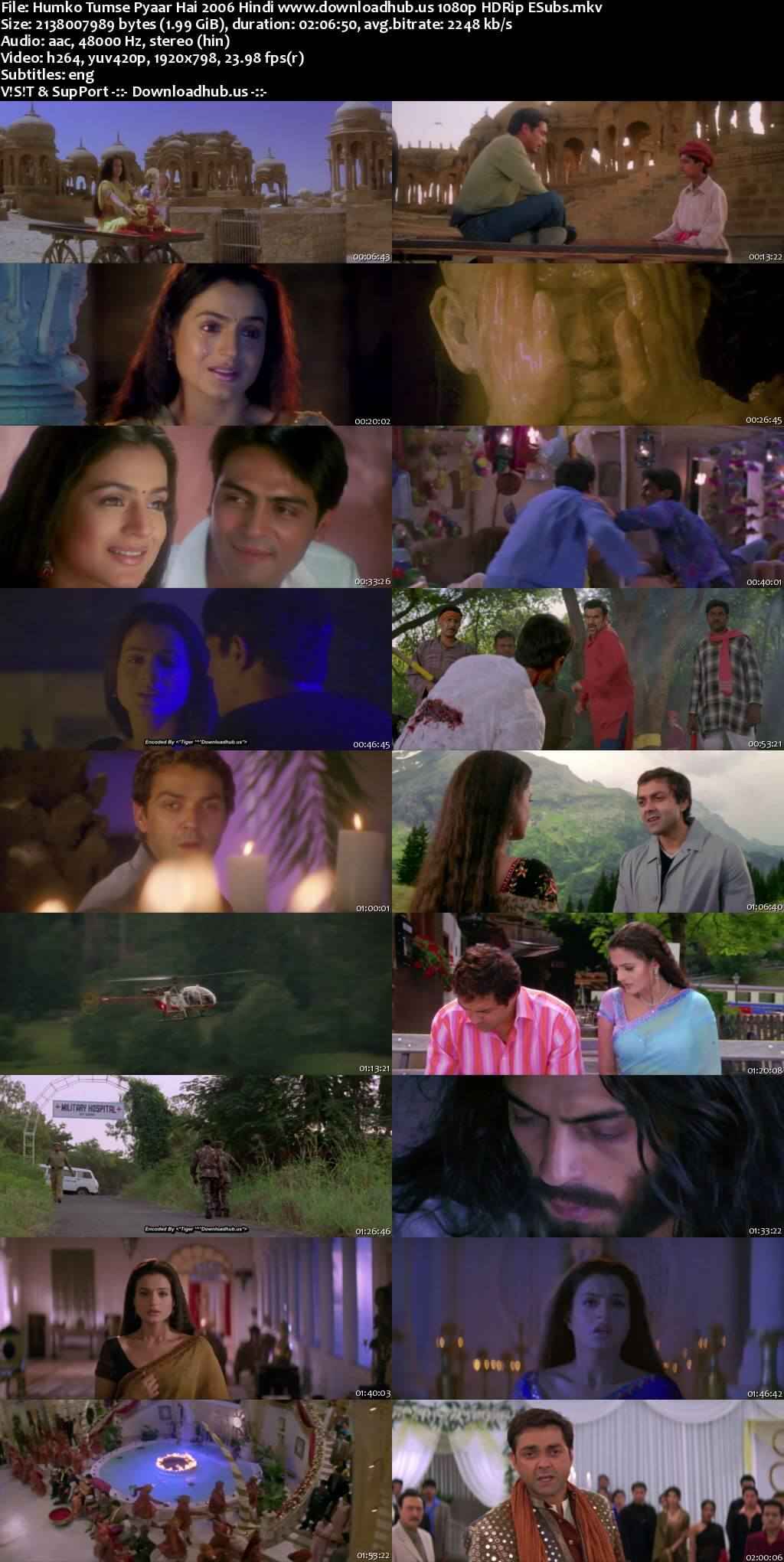 Humko Tumse Pyaar Hai 2006 Hindi Movie DD2.0 1080p 720p 480p HDRip ESubs x264 HEVC Humko Tumse Pyaar Hai 2006 Hindi Movie DD2.0 1080p 720p 480p HDRip ESubs x264 HEVC