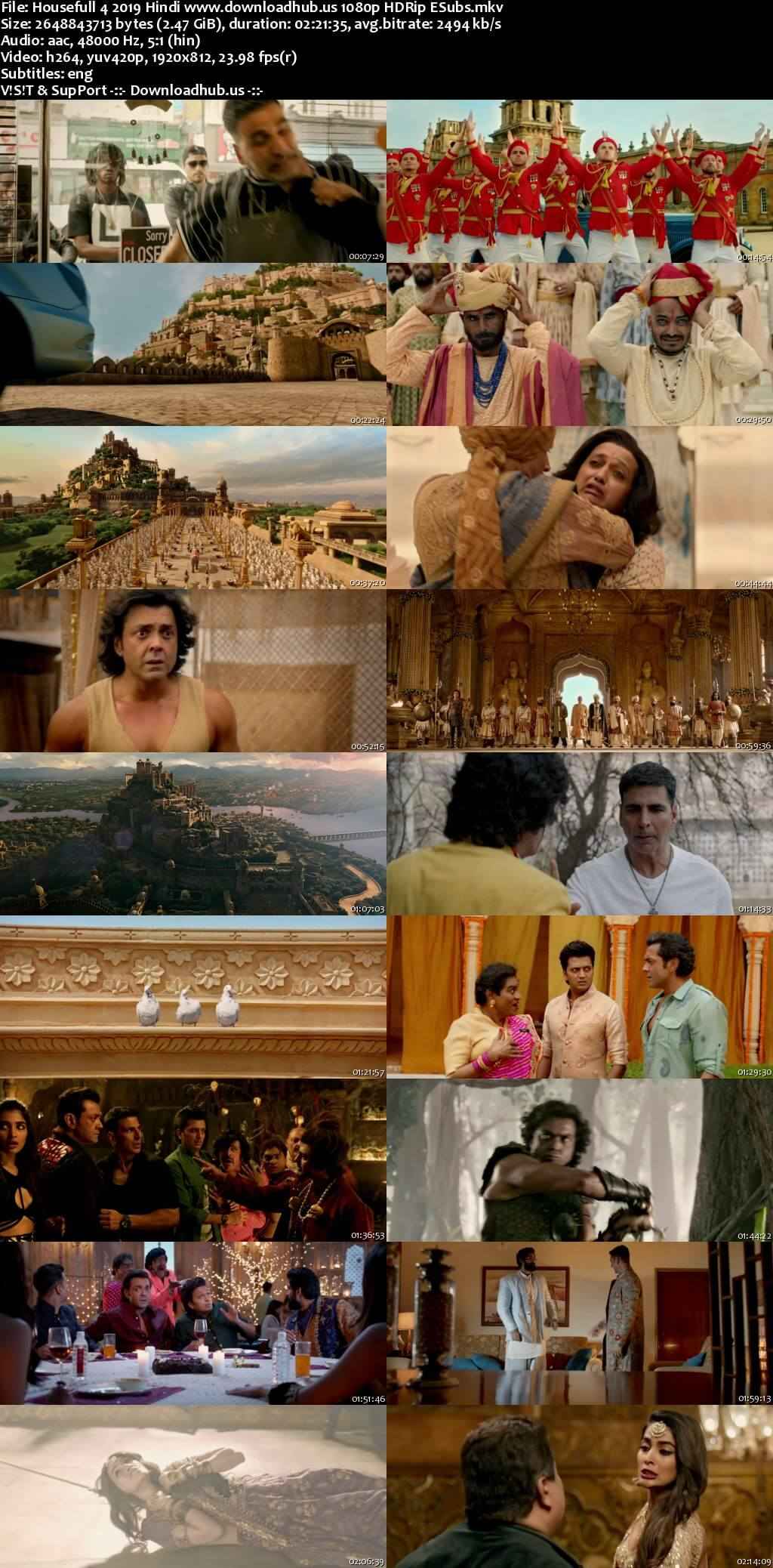 Housefull 4 2019 Hindi Movie DD5.1 1080p 720p 480p HDRip ESubs x264 HEVC