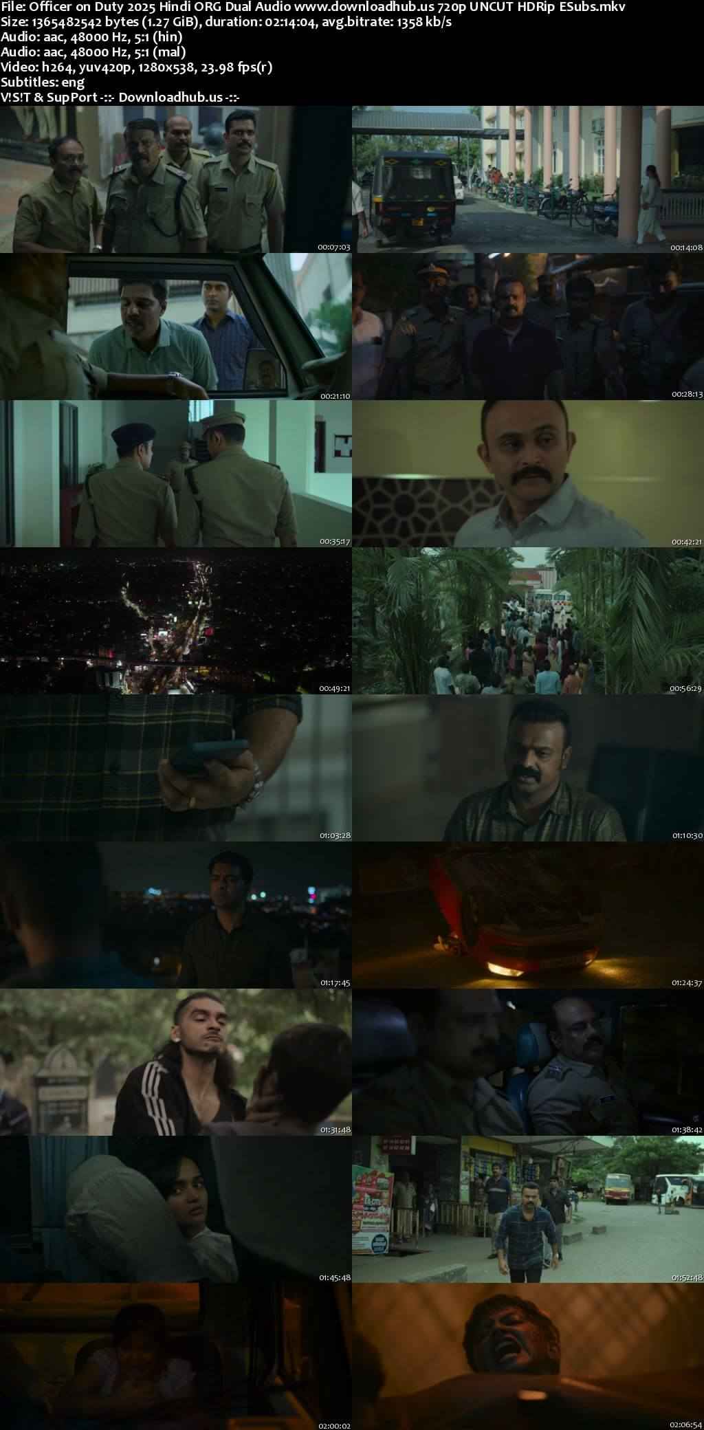 Officer on Duty 2025 Hindi ORG Dual Audio Movie DD5.1 1080p 720p 480p UNCUT HDRip ESubs HEVC