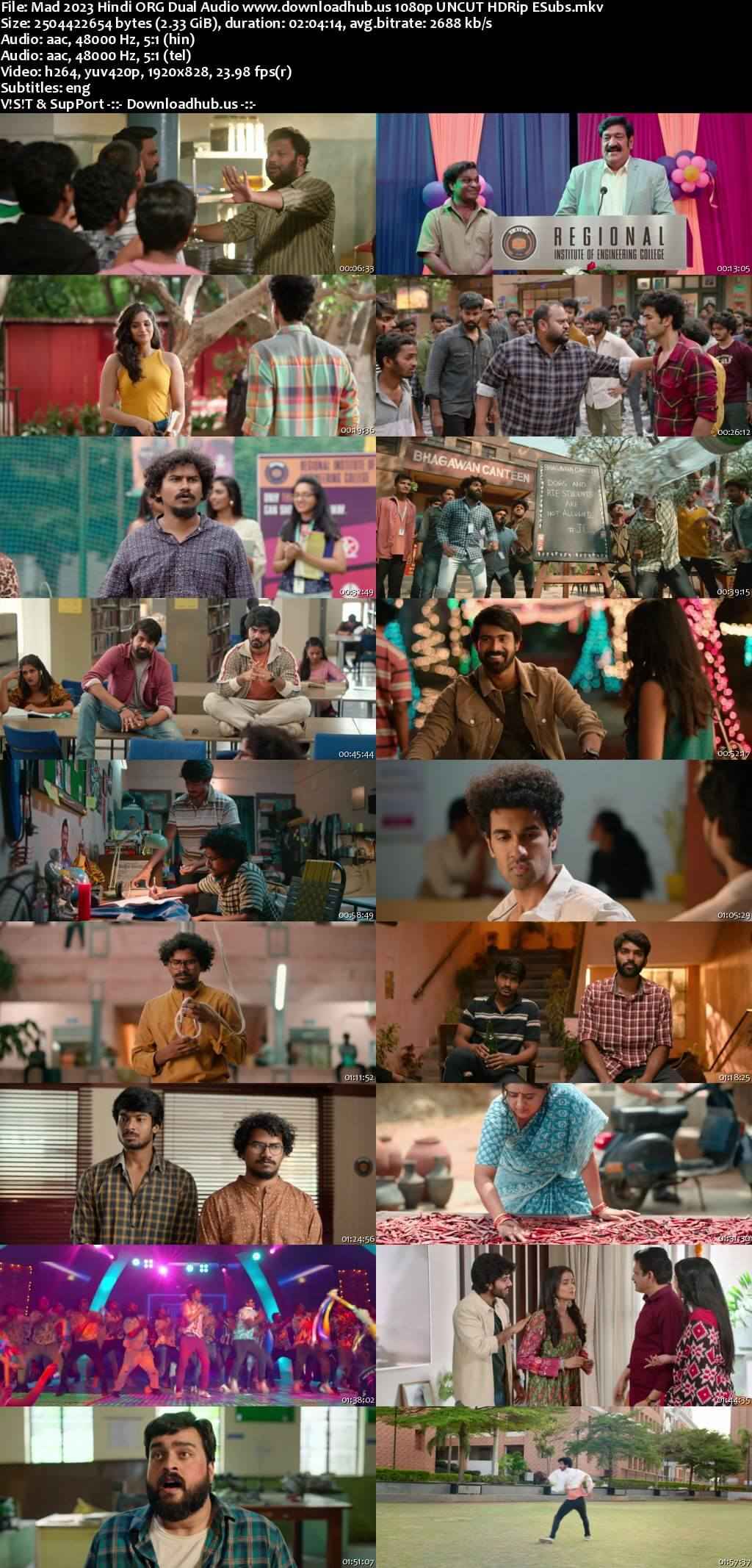 Mad 2023 Hindi ORG Dual Audio Movie DD5.1 1080p 720p 480p UNCUT HDRip ESubs x264 HEVC