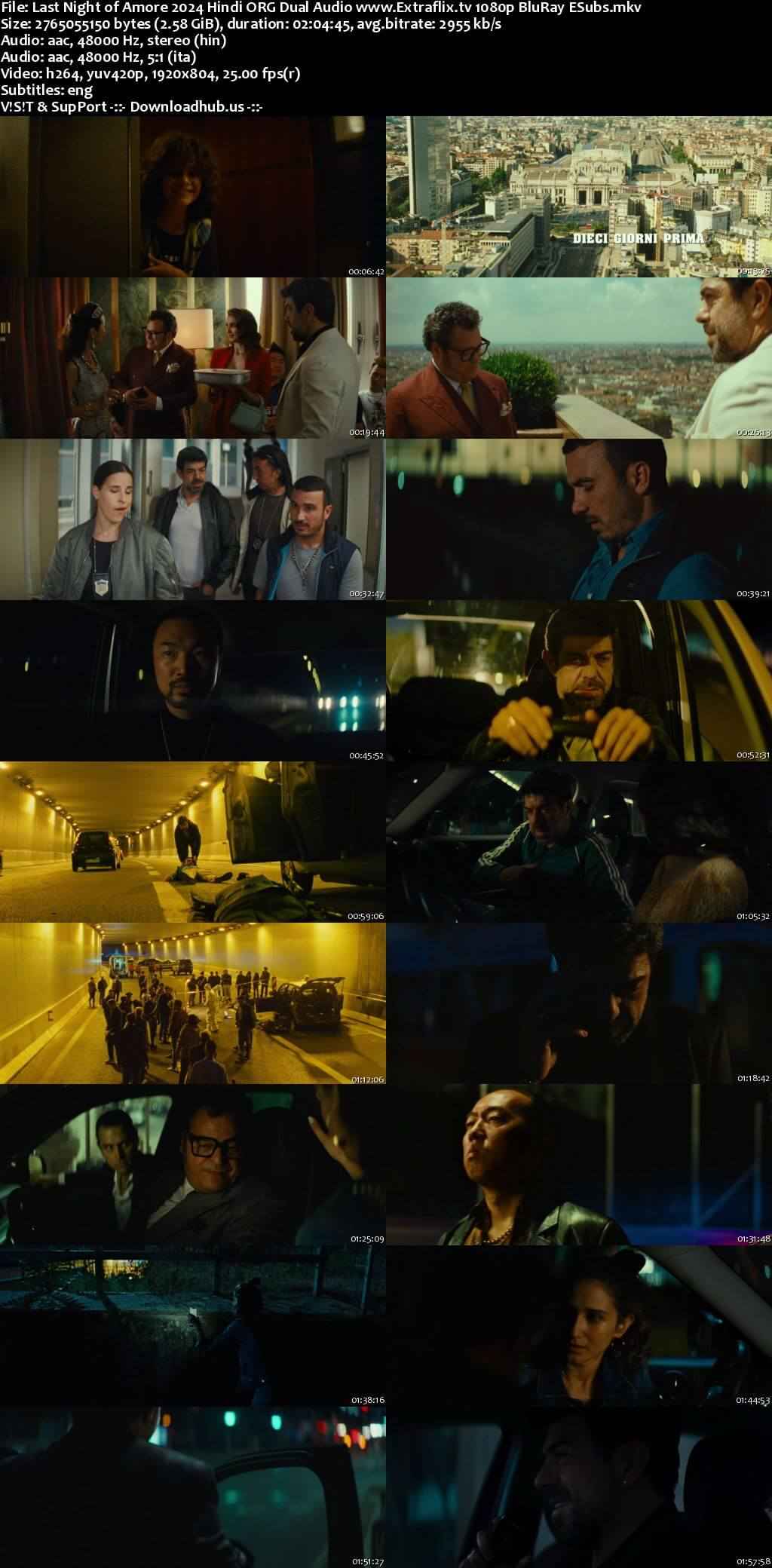 Last Night of Amore 2024 Hindi ORG Dual Audio Movie DD2.0 1080p 720p 480p BluRay ESubs x264 HEVC