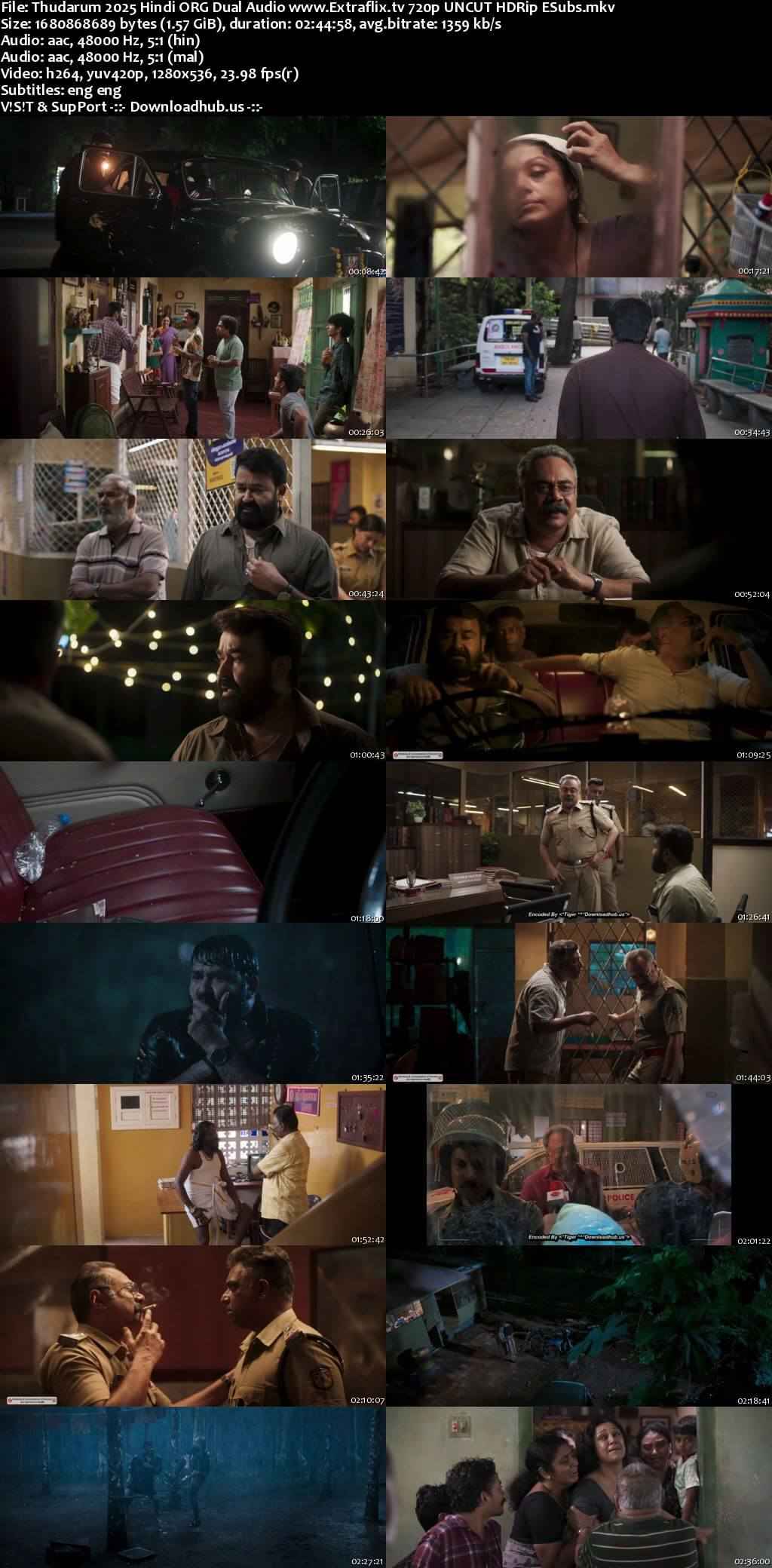 Thudarum 2025 Hindi ORG Dual Audio Movie DD5.1 4k 1080p 720p 480p UNCUT HDRip ESubs x264 HEVC