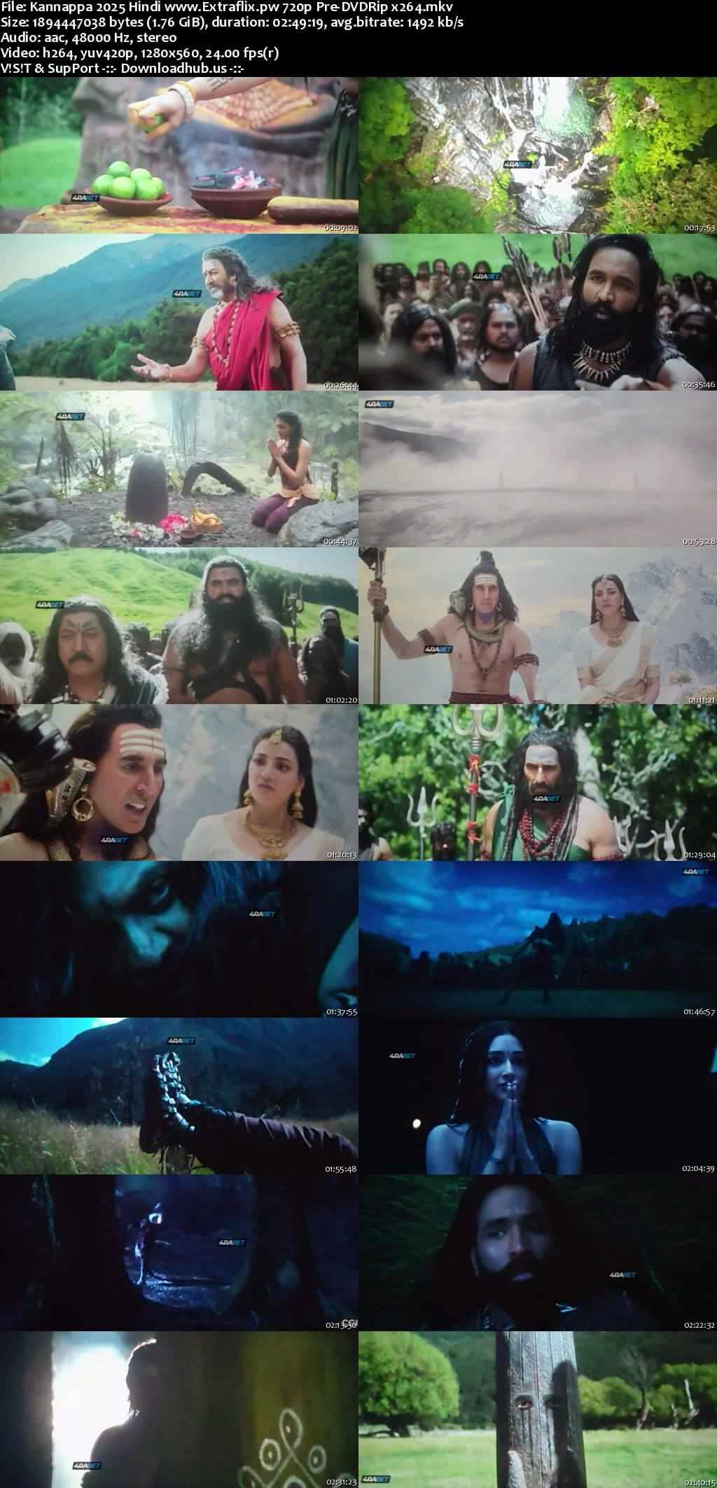 Kannappa 2025 Hindi Movie 1080p 720p 480p Pre-DVDRip x264