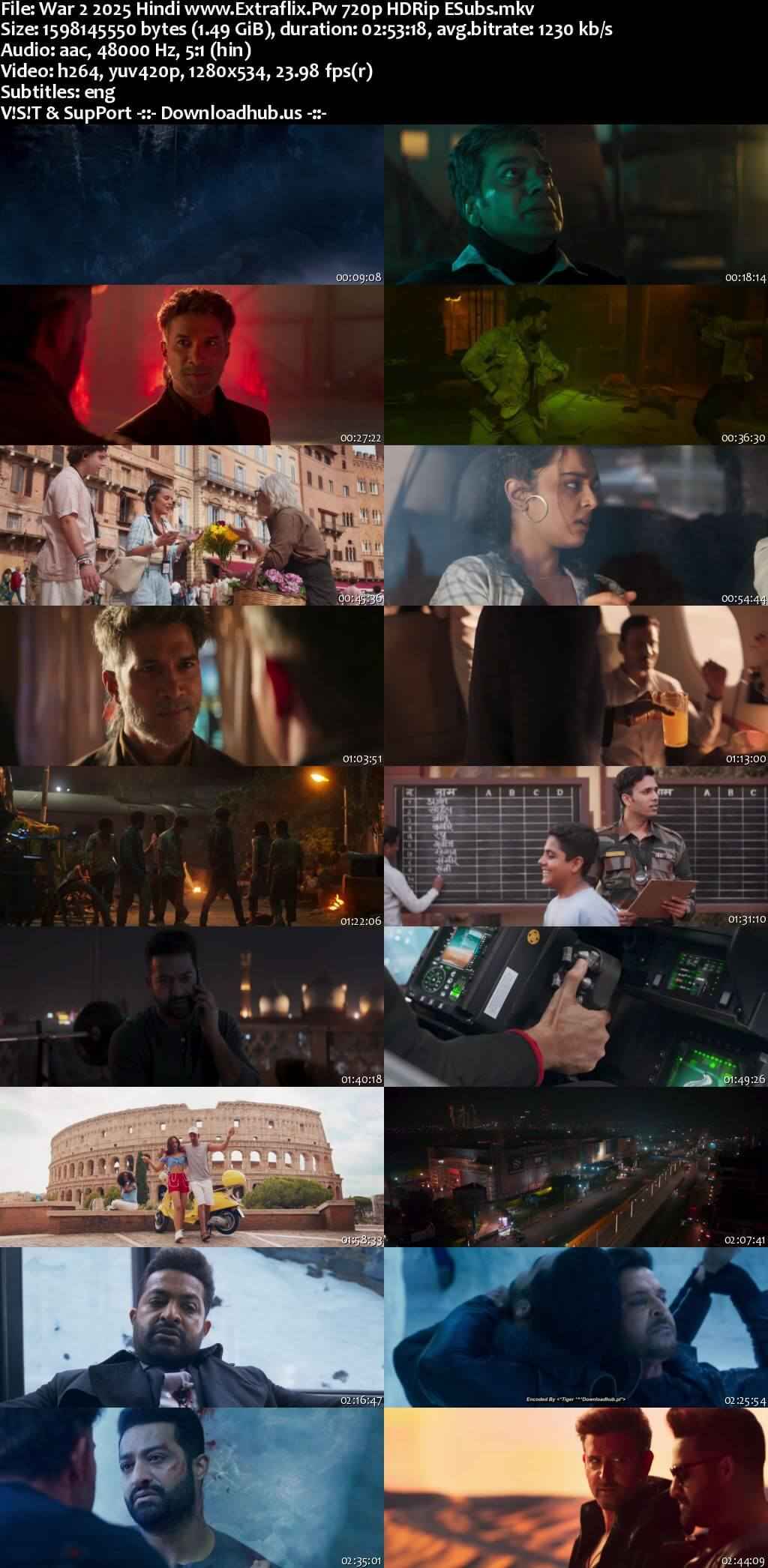 War 2 2025 Hindi Movie DD5.1 4k 1080p 720p 480p HDRip ESubs x264 HEVC