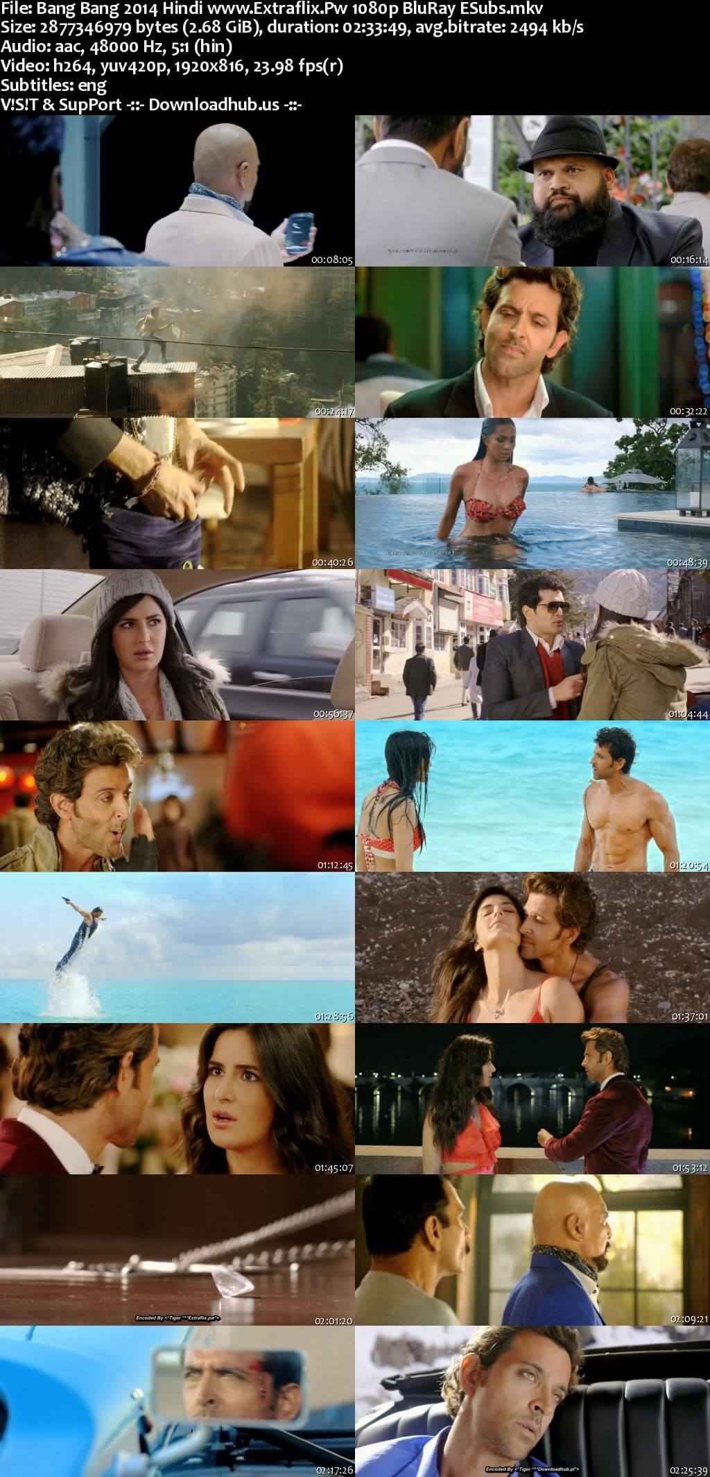 Bang Bang 2014 Hindi Movie DD5.1 4k 1080p 720p 480p BluRay ESubs x264 HEVC