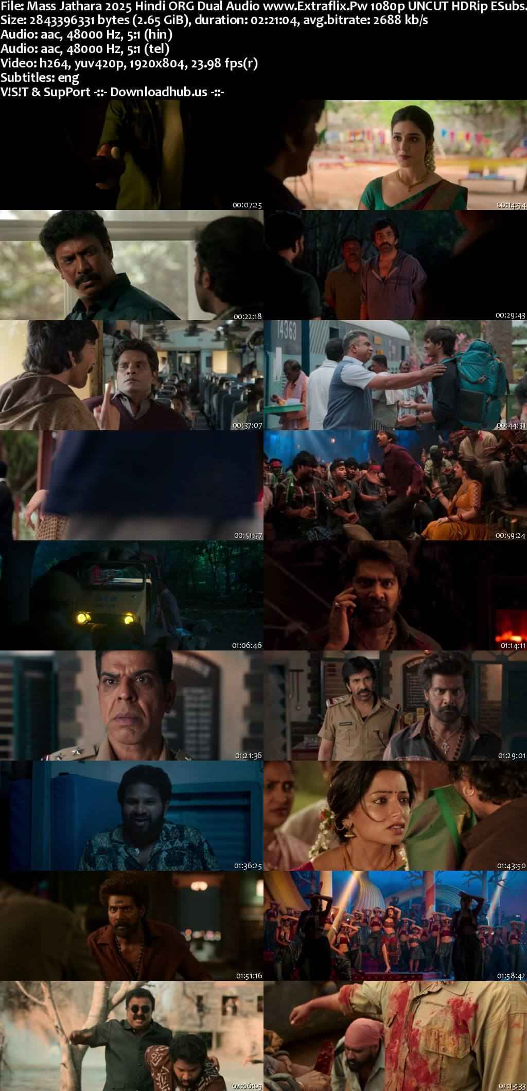 Mass Jathara 2025 Hindi ORG Dual Audio Movie DD5.1 4k 1080p 720p 480p UNCUT HDRip ESubs x264 HEVC