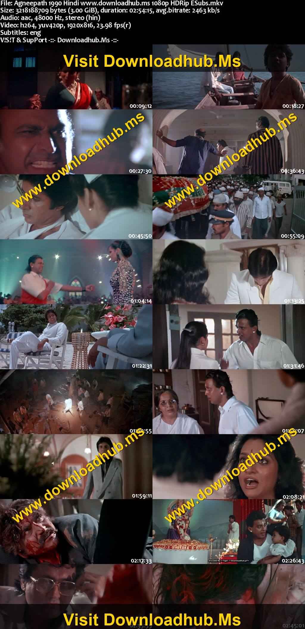 Agneepath 1990 Hindi Movie DD2.0 1080p 720p 480p HDRip ESubs x264 HEVC