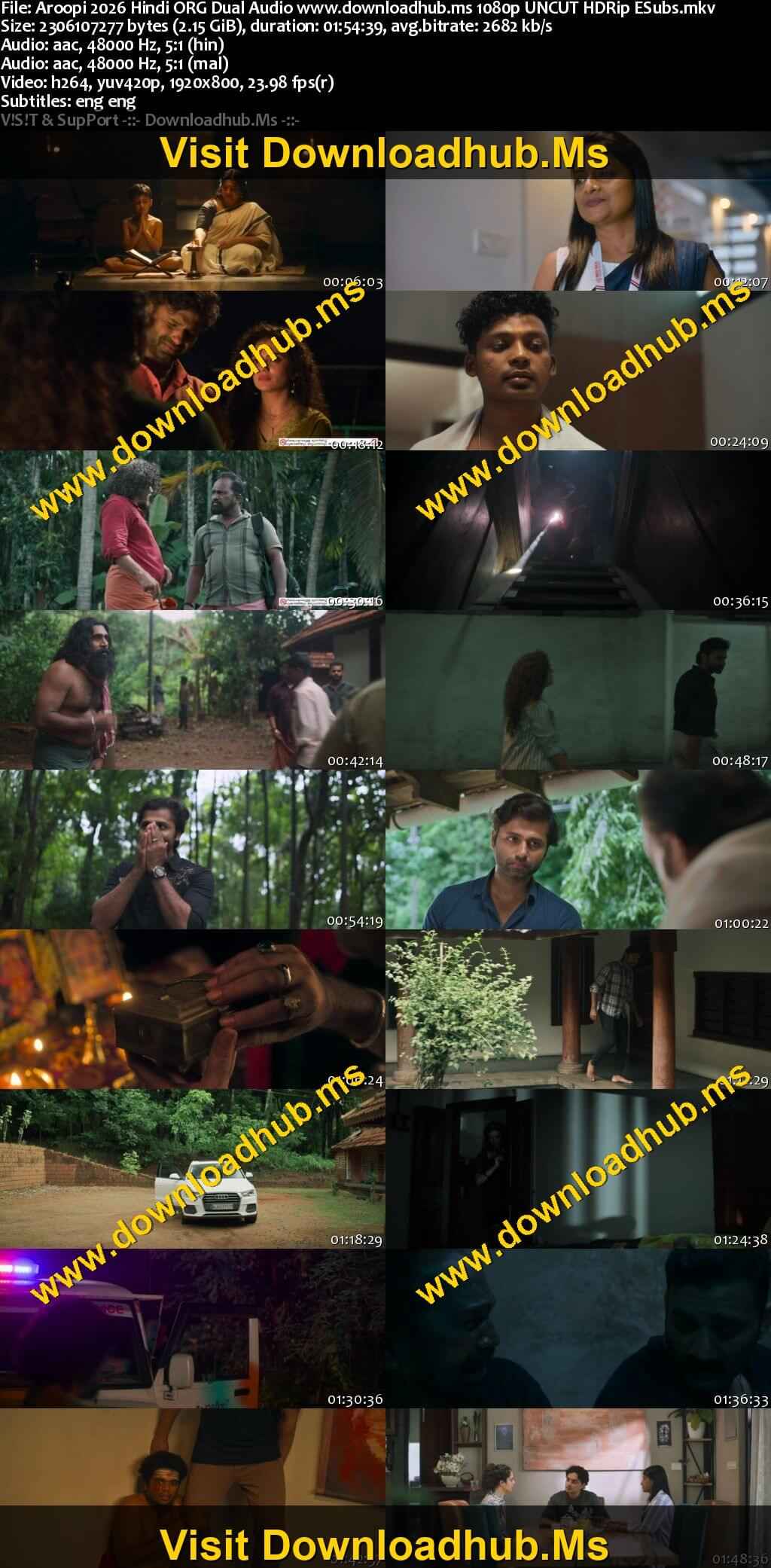 Aroopi 2026 Hindi ORG Dual Audio Movie DD2.0 1080p 720p 480p UNCUT HDRip ESubs x264 HEVC
