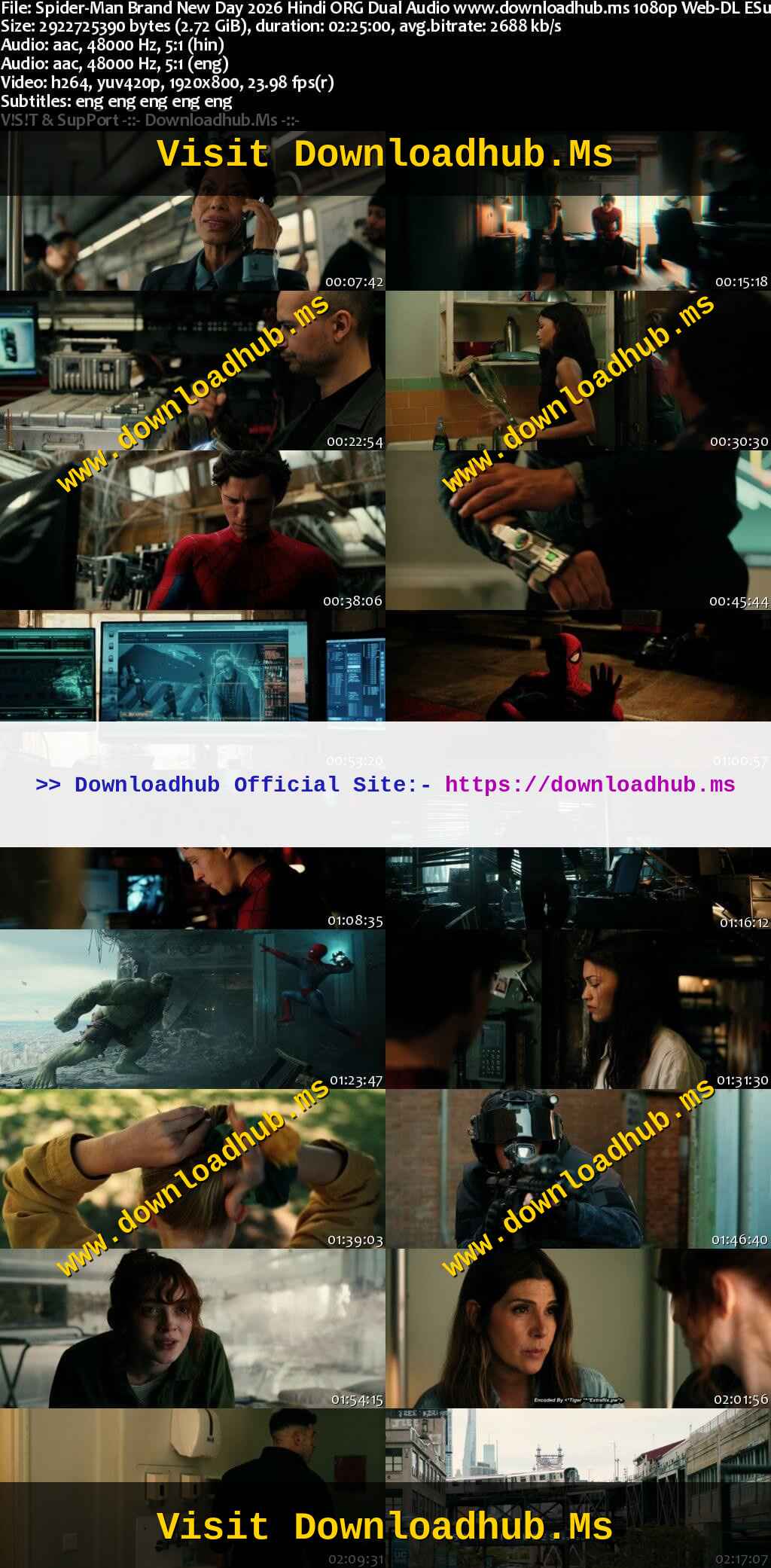 Spider-Man: Brand New Day 2026 Hindi ORG Dual Audio Movie DD5.1 1080p 720p 480p Web-DL ESubs x264 HEVC
