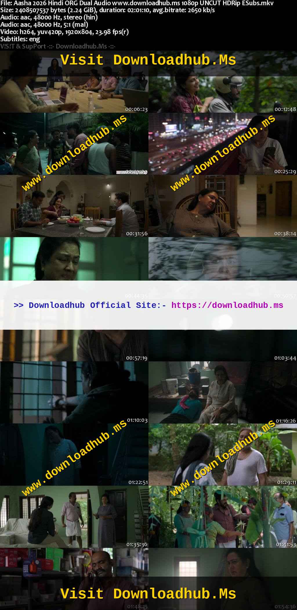 Aasha 2026 Hindi ORG Dual Audio Movie DD2.0 1080p 720p 480p UNCUT HDRip ESubs x264 HEVC